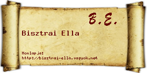 Bisztrai Ella névjegykártya